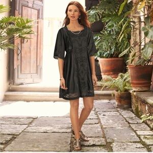 Sundance Bella Notte Eyelet Women’s Black Dress black XS